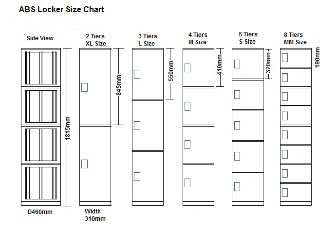 locker size chart