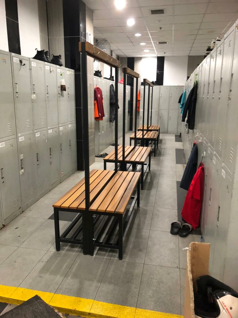 Avios Locker Room Bench with shoe shelf